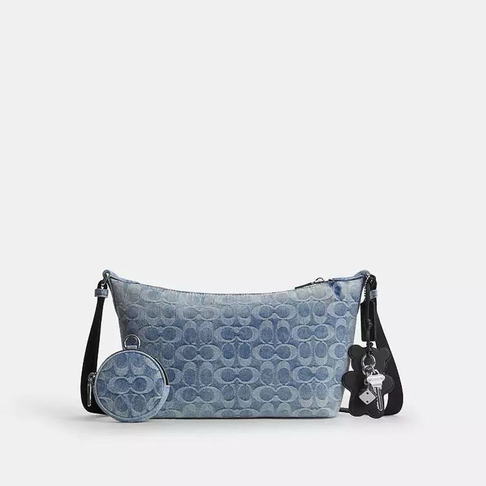 NWT Coach Small Finn Crossbody With Pouch In Loved Signature Denim CDY53 - Picture 7 of 9